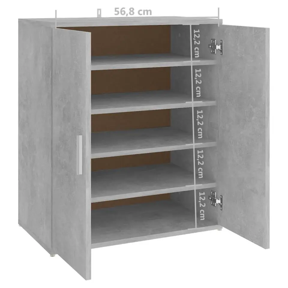 vidaXL - Schoenenkast - Grijs - Bewerkt hout