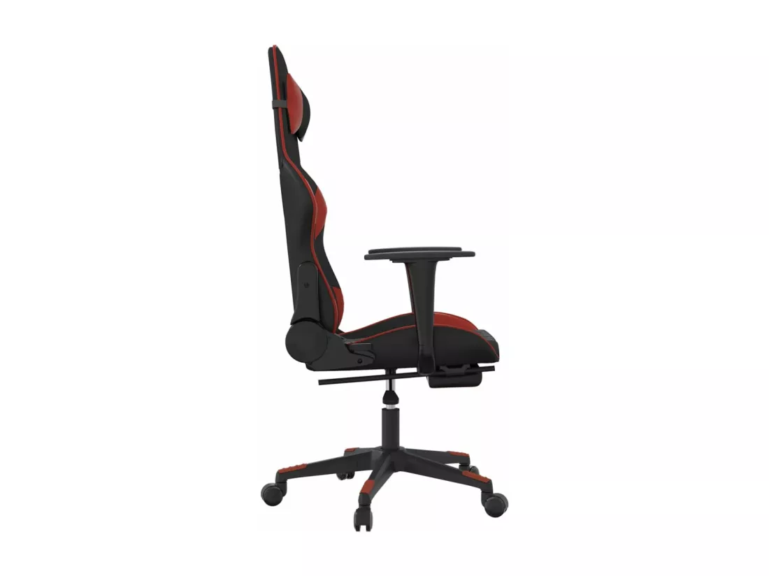 Chaise de jeu de massage repose-pied Noir&Bordeaux Similicuir