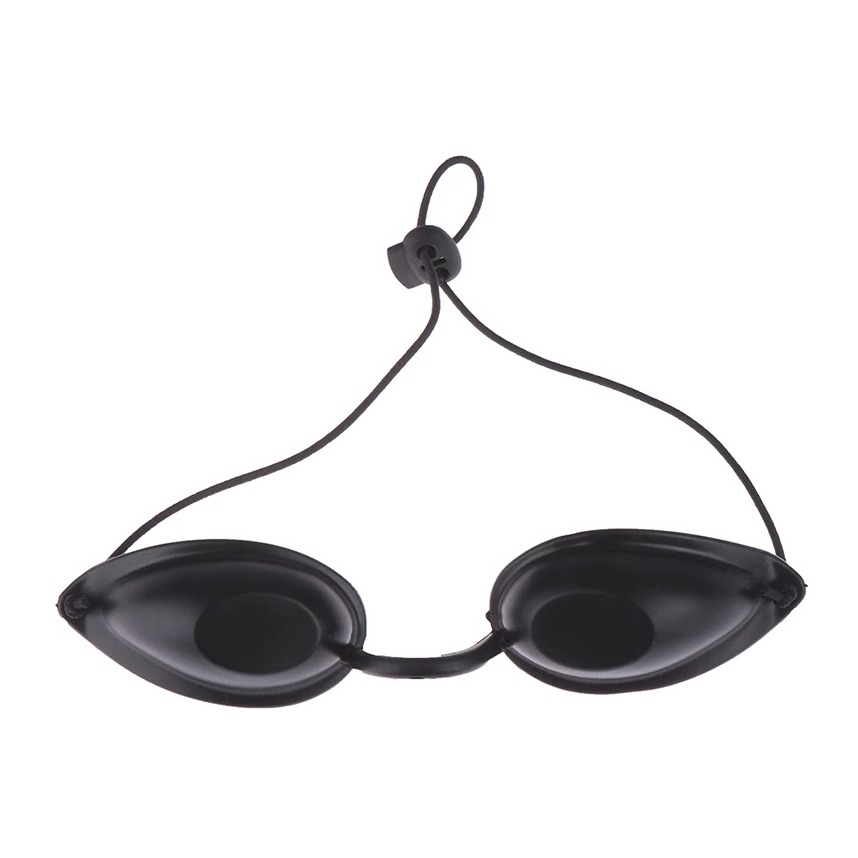 Anti UV Strahlen Brille Gummi Solarium Schutzbrille mit Gummizug - Schwarz
