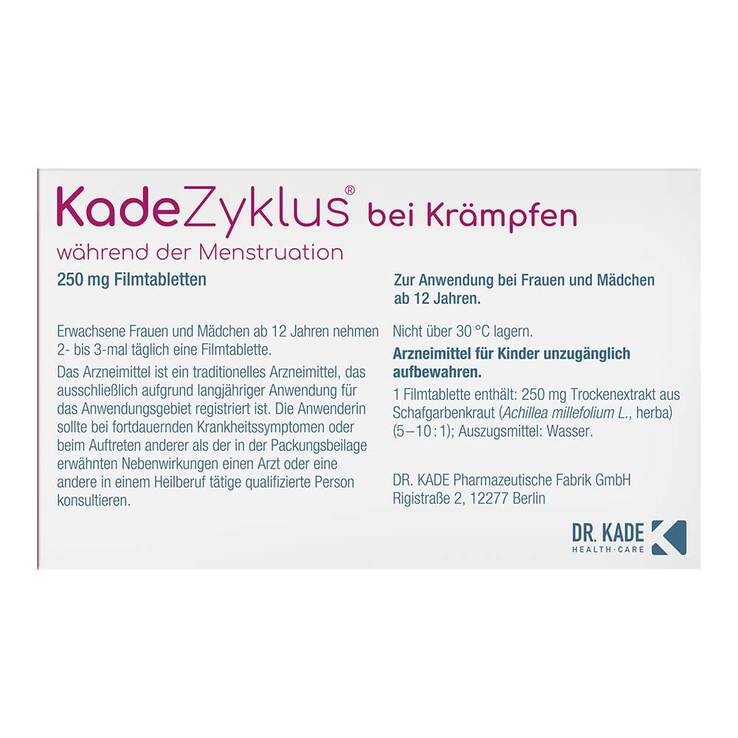 KadeZyklus bei Krämpfen während der Menstruation, 10 St