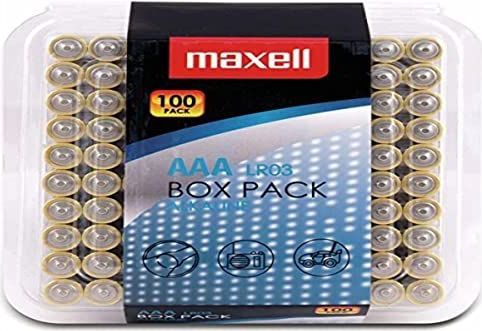 Maxell - AAA Mini Penlite Batterijen - 100 Stuks - Alkaline - 1,5V