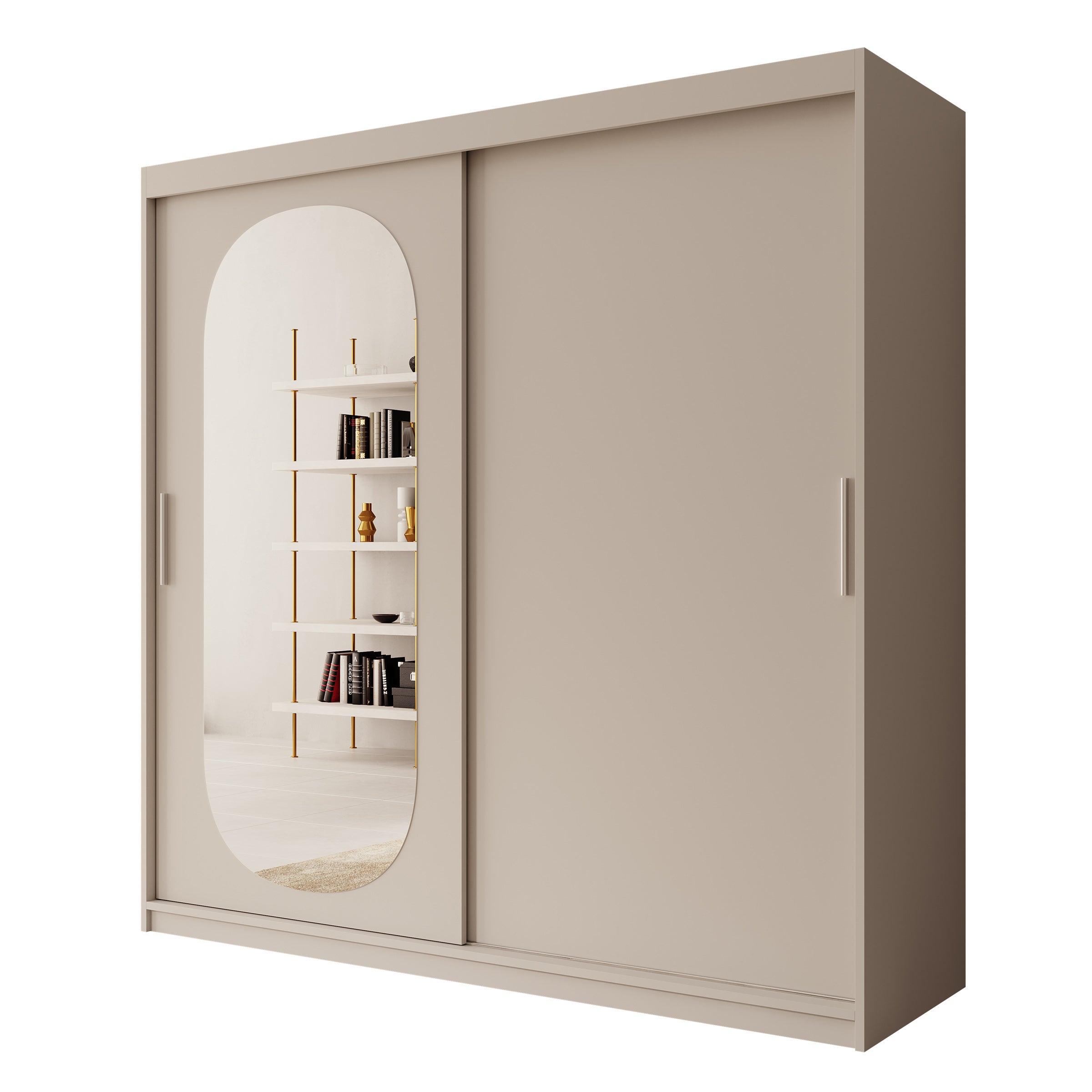 Bodhi - Kledingkast met schuifdeuren - Beige - 200x62x200 cm