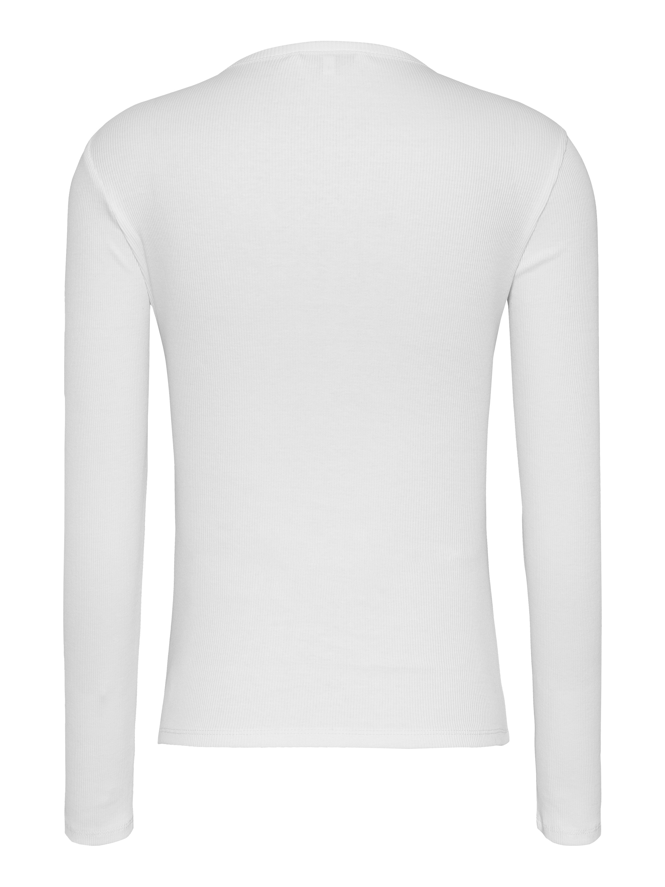 Tommy Jeans Curve Langarmshirt »TJW SLIM BUTTON RIB«, in Grossen Grössen, Rippoptik, mit Loogstickerei