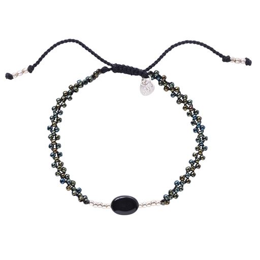 A Beautiful Story Emotion Armbånd, Black Onyx, 16-22 cm