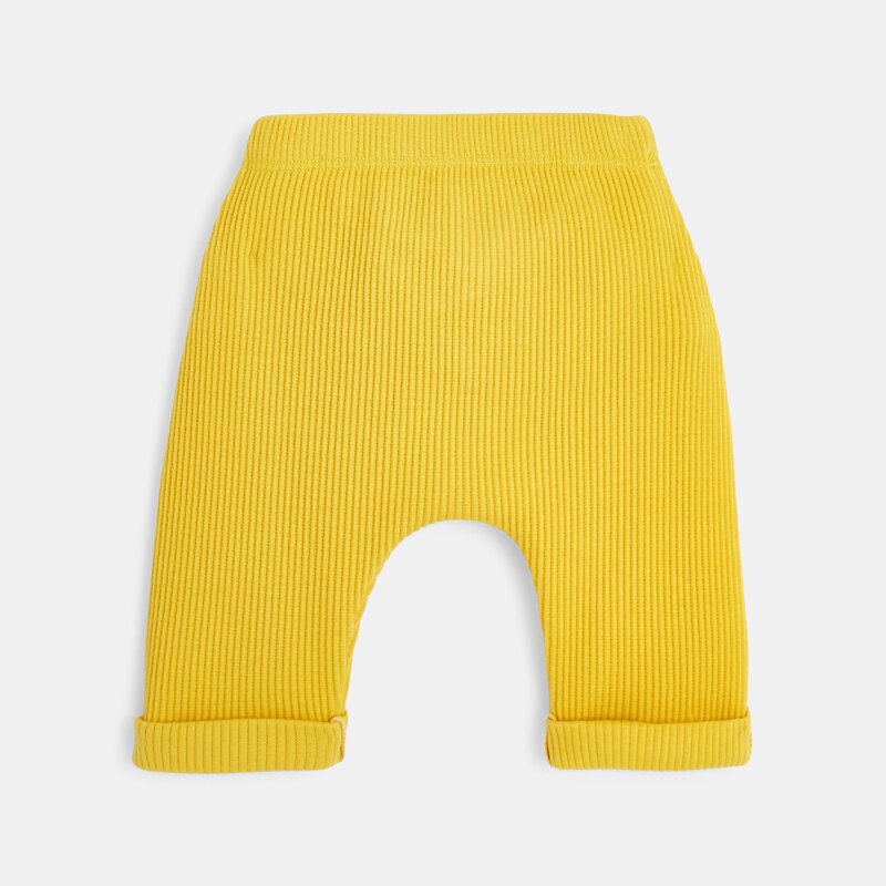 Ensemble t-shirt et pantalon bébé garçon en coton bio jaune Absorba Jaune