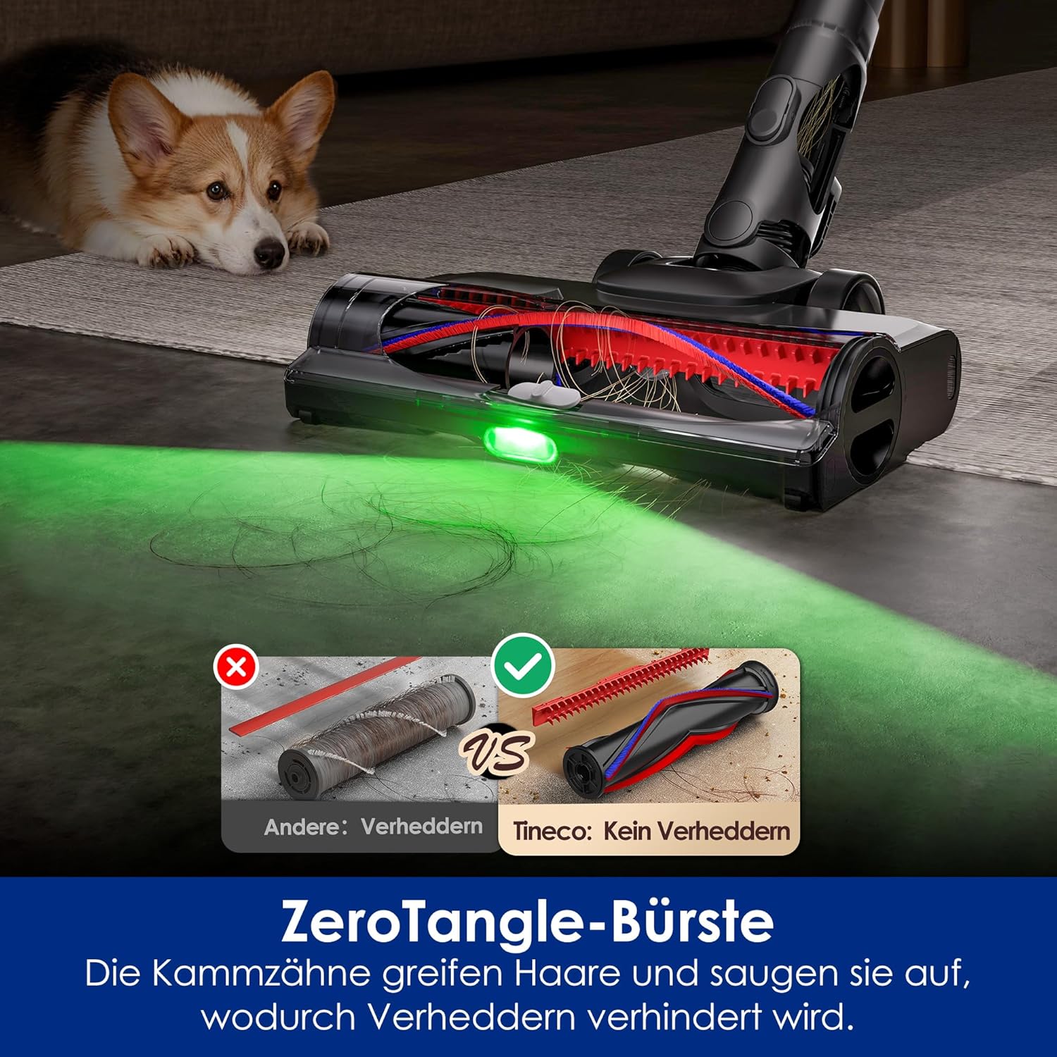 Tineco Pure ONE Station 5 PRO Kabelloser Akku Staubsauger, vollständiger Selbstreinigung, 200AW Saugkraft, Bis zu100 Min Laufzeit, ZeroTangle, EdgeSense, LightSense