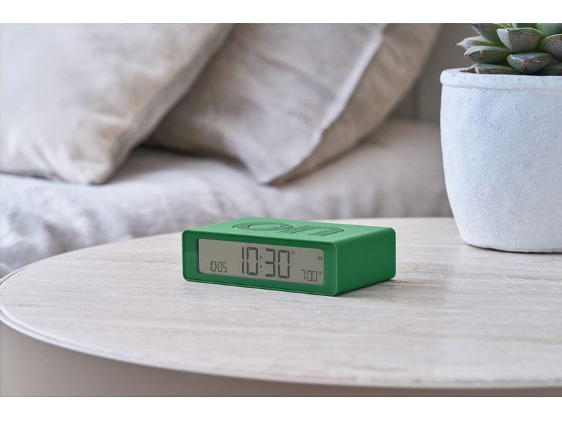 Lexon Digitalwecker Flip Mini Grün Mini LCD-Wecker mit Umkehrfunktion (On/Off)