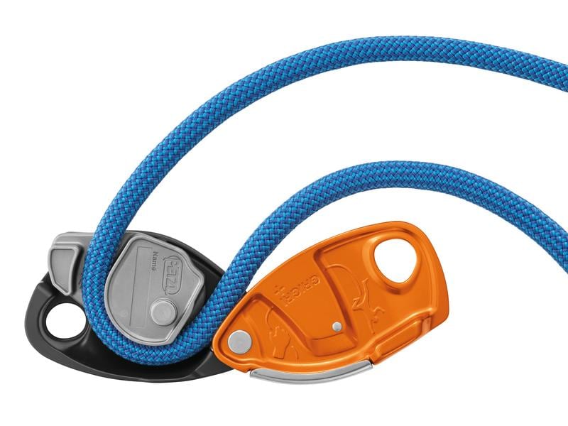 Petzl Sicherungsgerät Grigri  Belay Device, Orange Sicherungsgerät mit Blocklernunterstützung durch Klemmnocken und Anti-Panik-Hebel