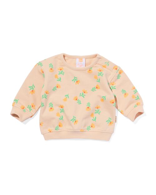 pull nouveau-né fleurs pêche