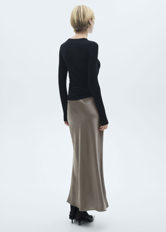 MANGO Midi satin skirt 34