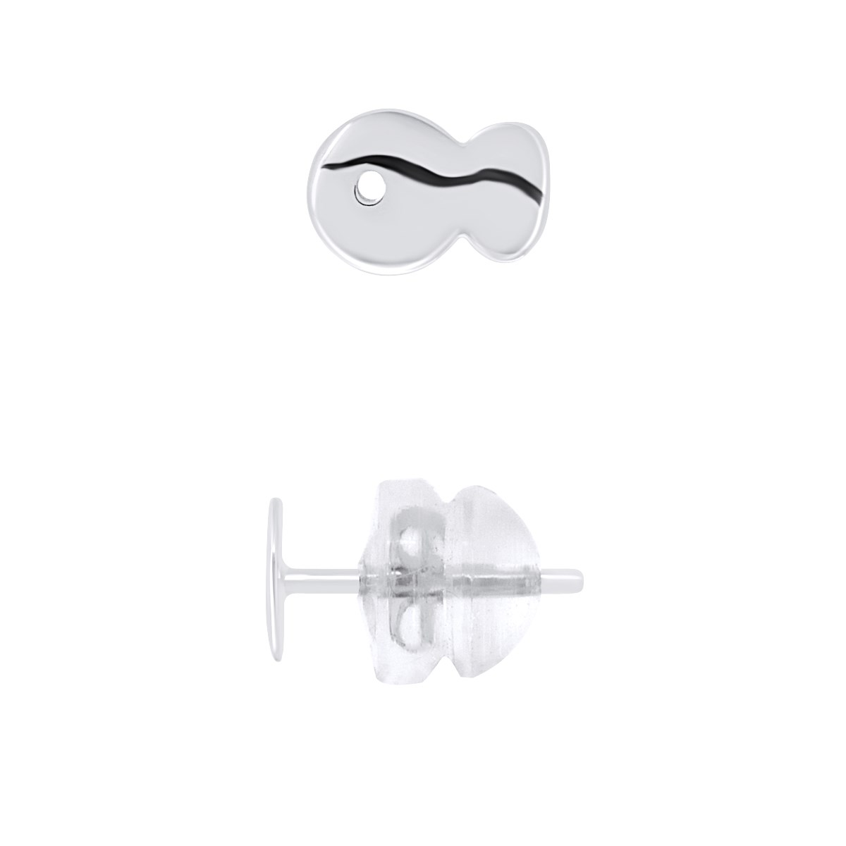 Boucles d'Oreilles POISSON - Or Blanc