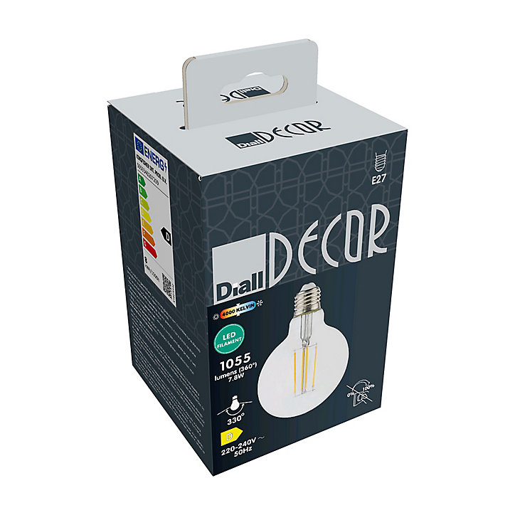 Ampoule LED globe E27 1055lm 7.8W = 75W Ø9.5cm Diall blanc neutre