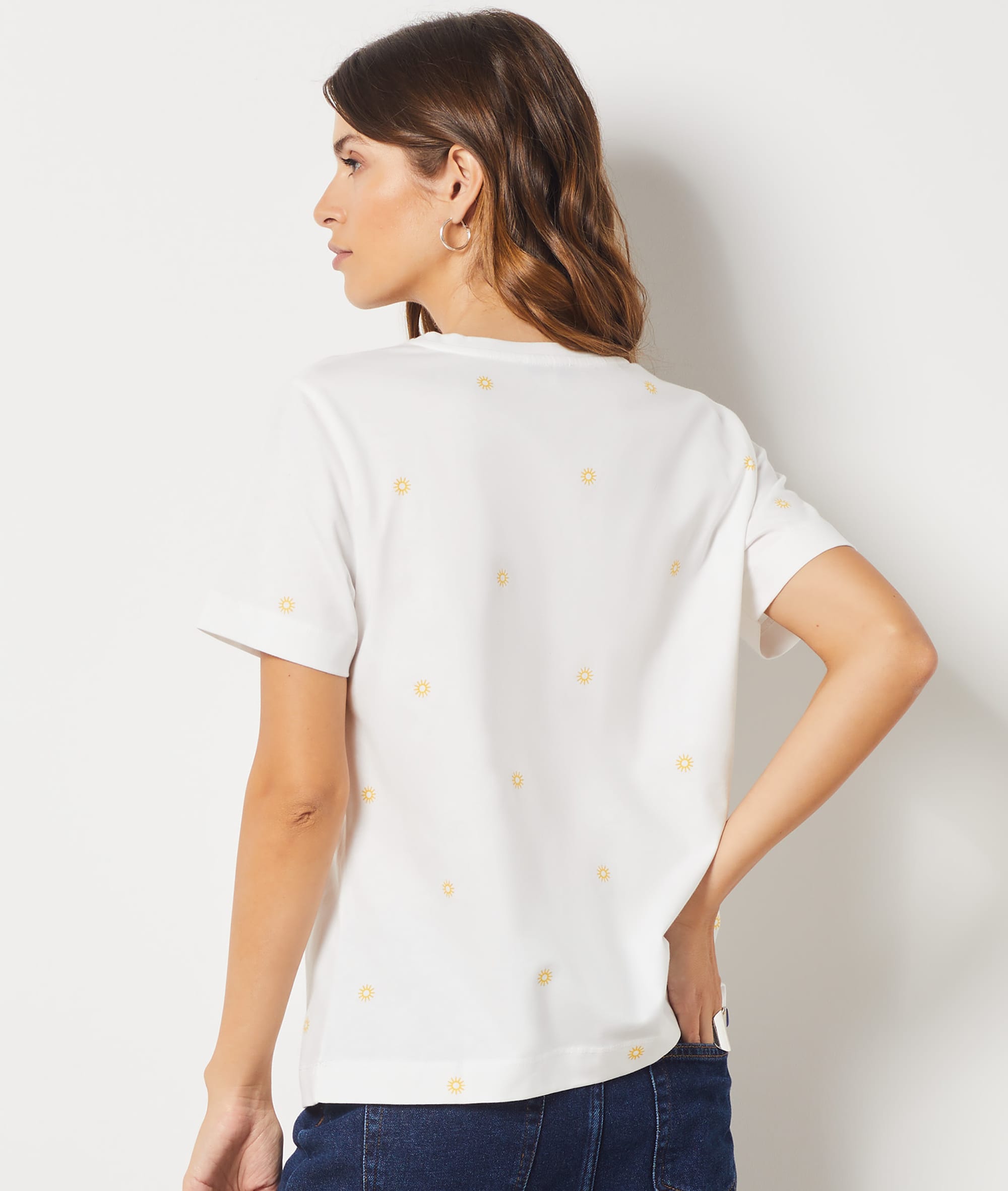 T-shirt manches courte imprimé soleil