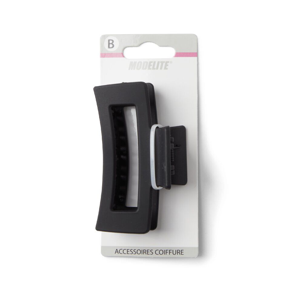 Pince cheveux noir mat rectangulaire L9cm