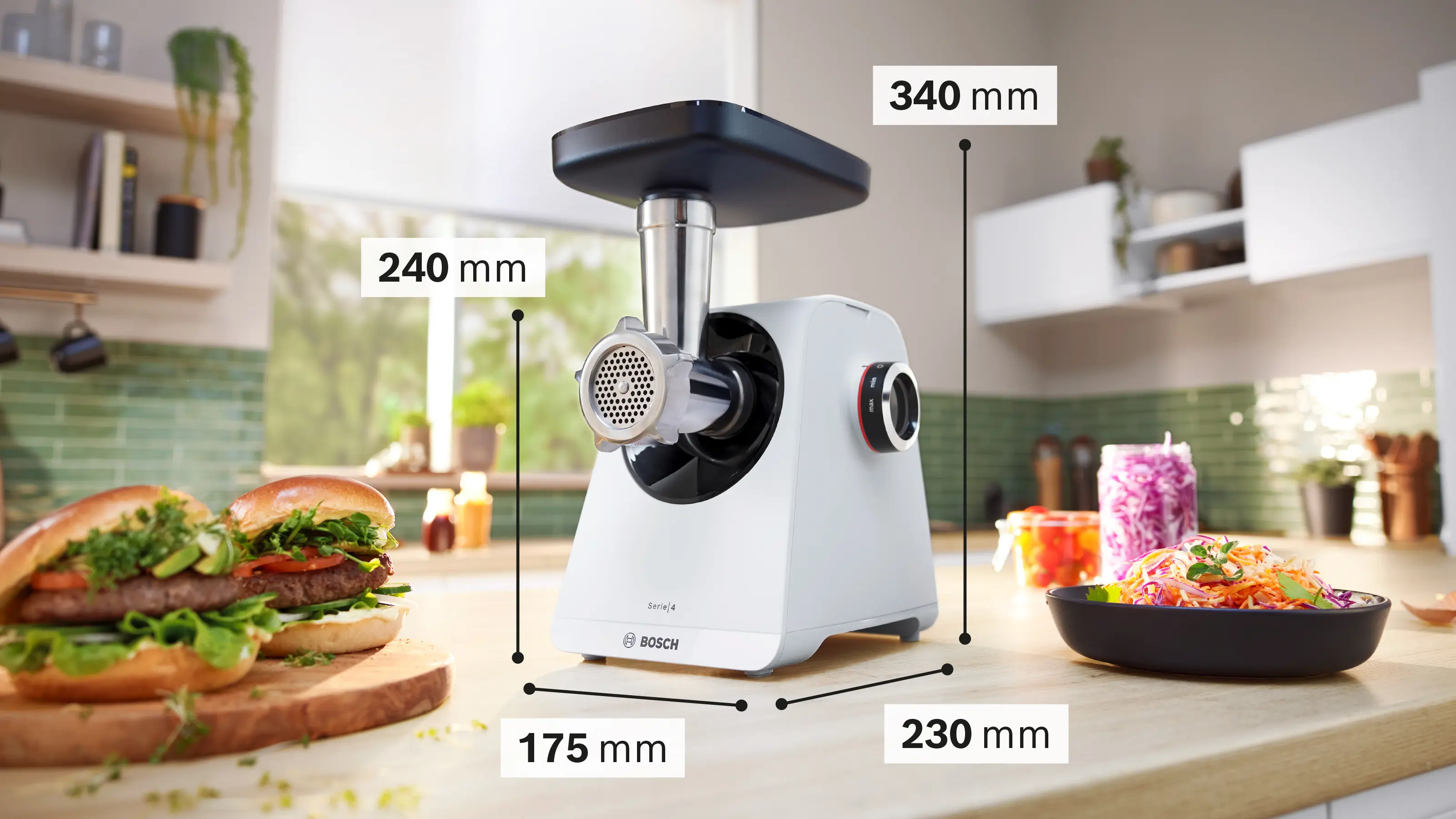 Serie 4 Vleesmolen MultiPower 1900 W Wit, Wit
