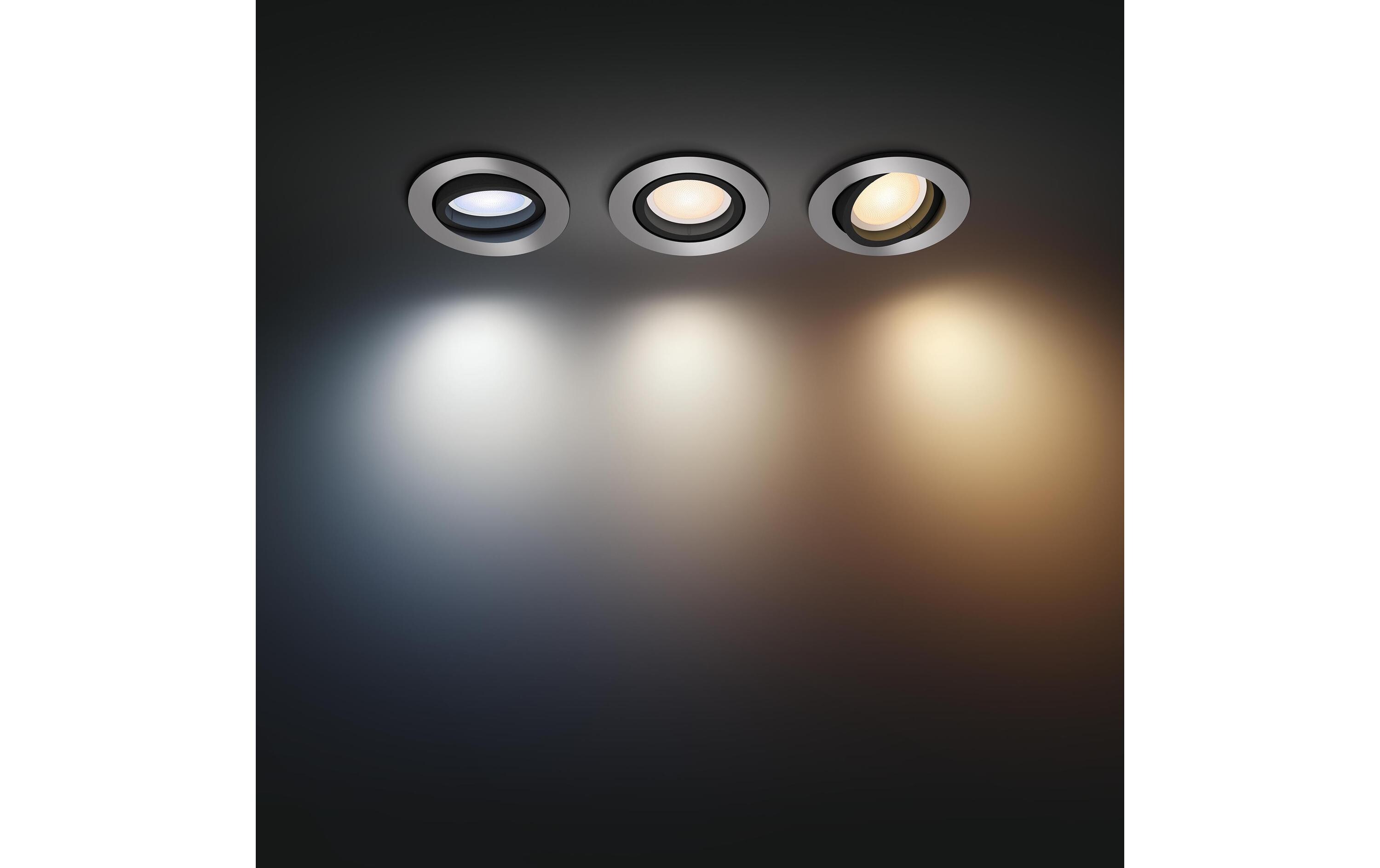 White Ambiance Milliskin Einbauspot 3er-Pack Rund Aluminium<br>Präzise Lichtlenkung in reinem Weiss