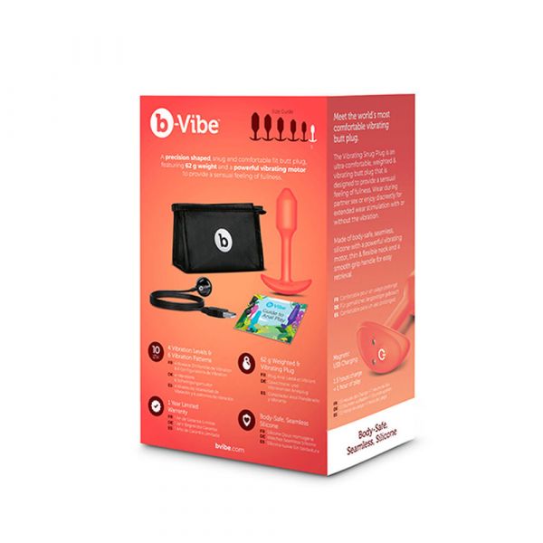 B-vibe Plug Anal Vibrating Snug Laranja