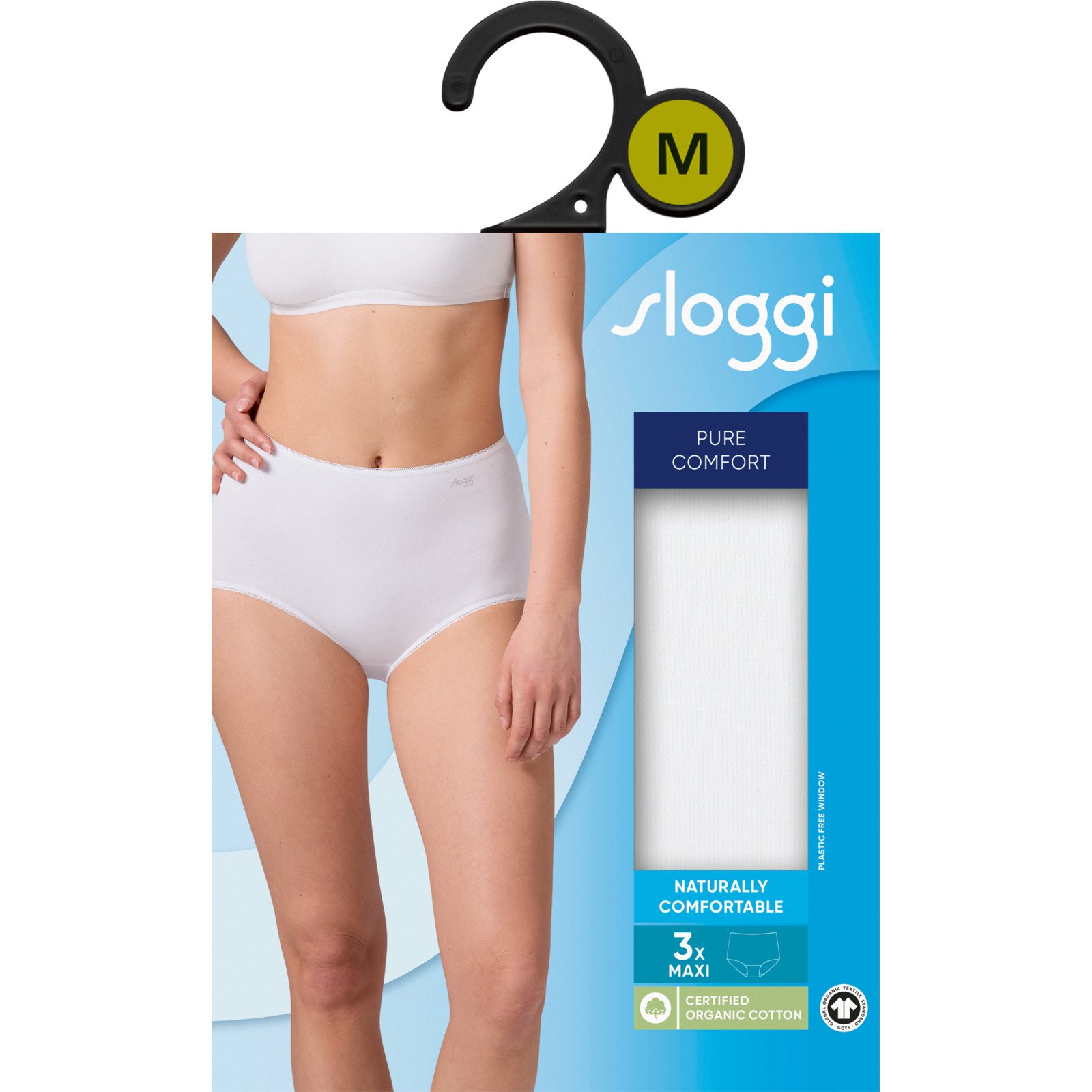 Sloggi Damen-Slip 3er Pack Pure Comfort Maxi M, weiss