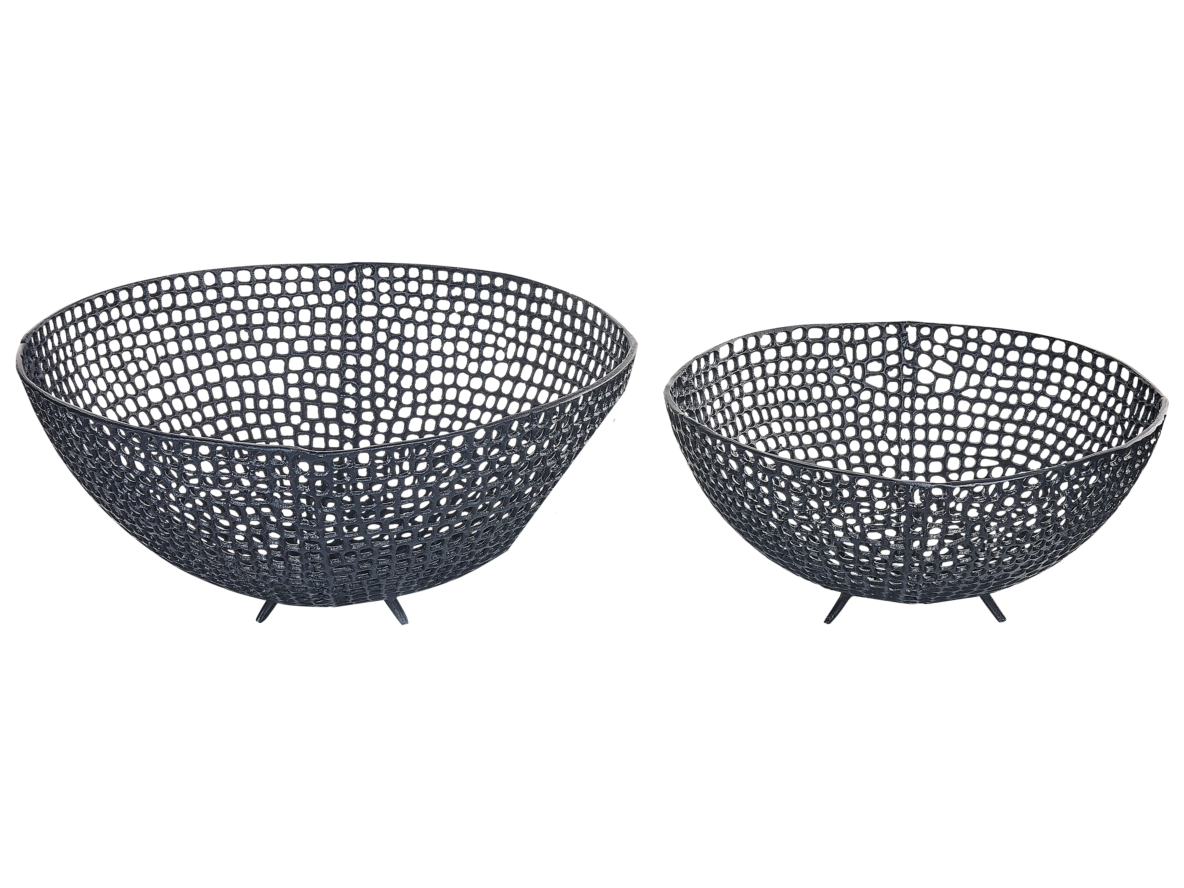 Set van 2 decoratieve schalen KRUKUT Metaal Zwart