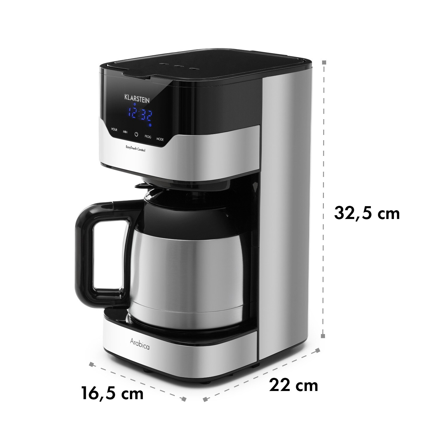 Kaffeemaschine Arabica 800W EasyTouch Control silber/schwarz 1.2 Liter