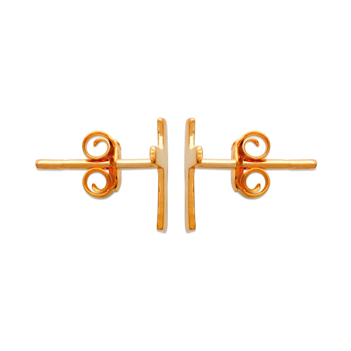 Boucles d'oreilles Brillaxis plaqué or croix
