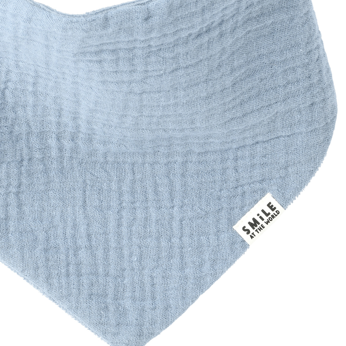 Topomini Baby Musselin-Bandana mit Frottee-Innenseite blau