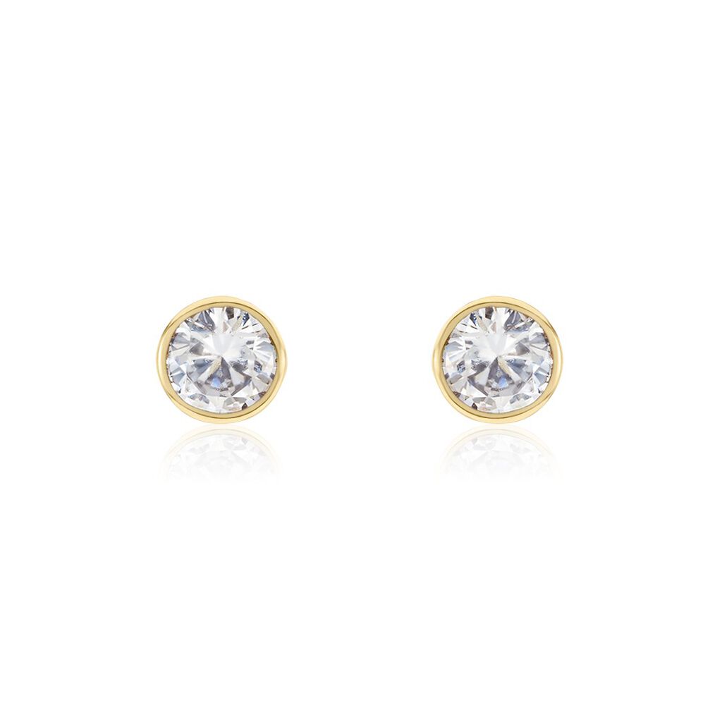 Boucles D'oreilles Puces Plaqué Or Jaune Niclaus Oxyde