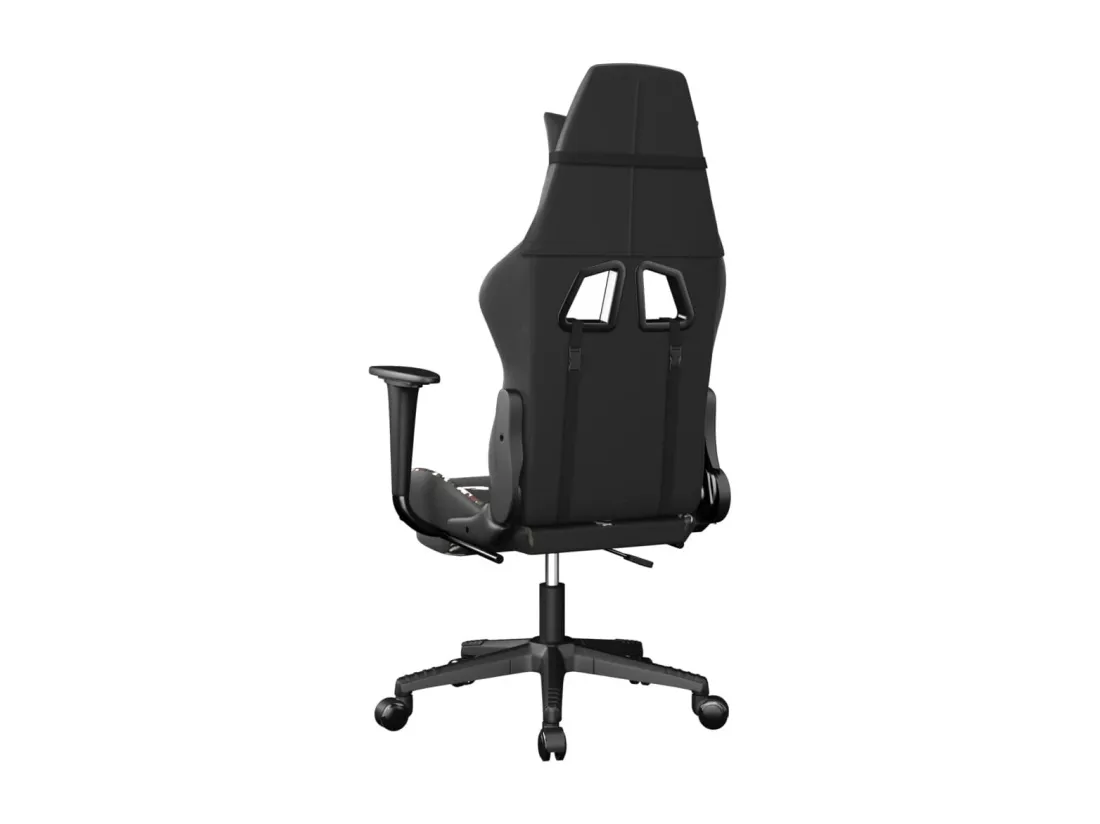 Chaise de jeu de massage repose-pied Noir&Camouflage Similicuir