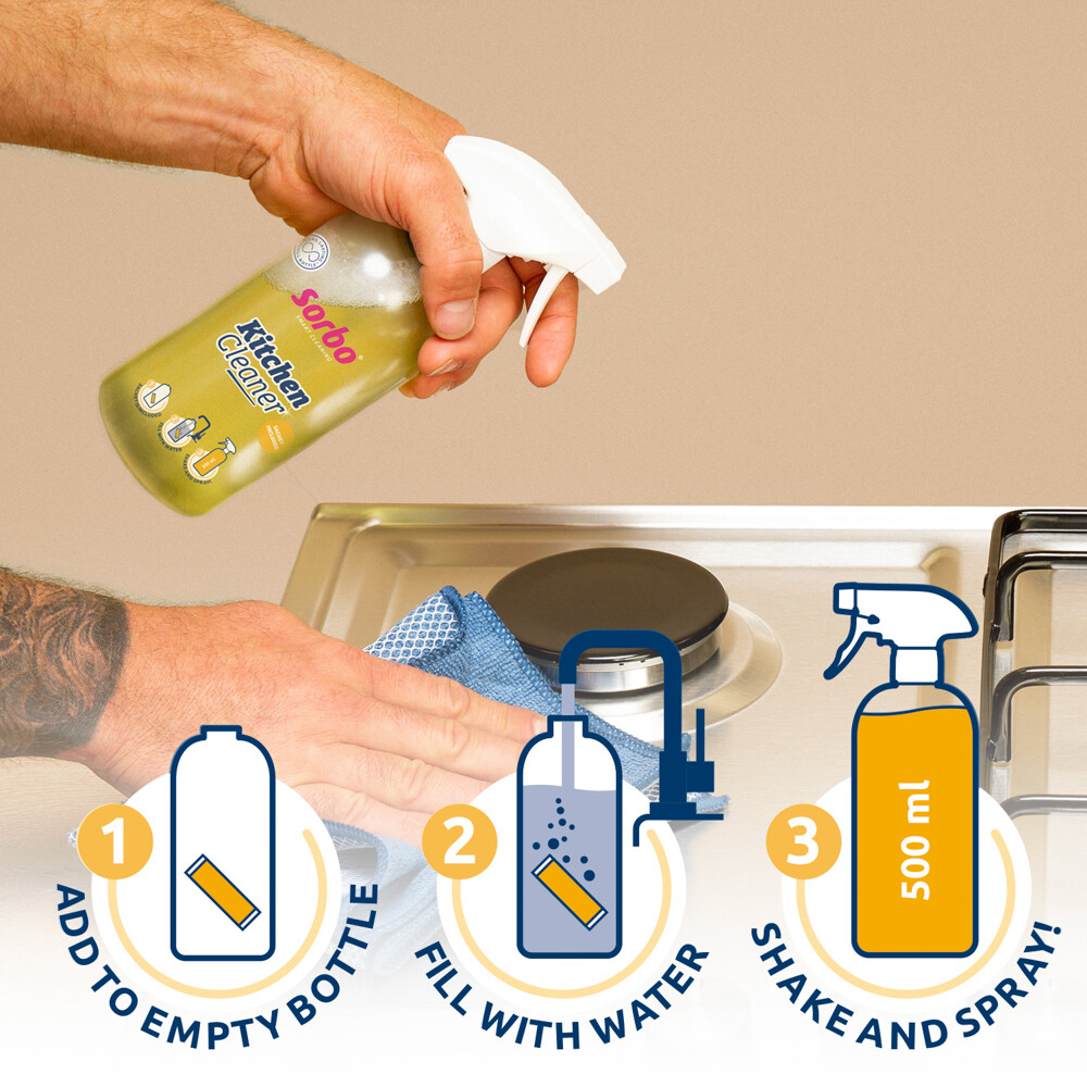 Sorbo Fles + Sachet Keukenreiniger