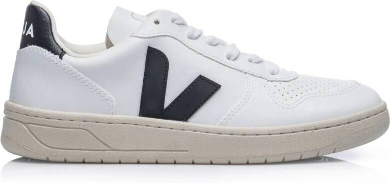 Veja V-10 den Patch Logo Geperforeerde Details Rubberen Zool White
