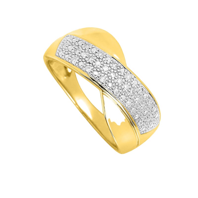 Bague Femme - Or 18 Carats - Diamant 0,1 Carats