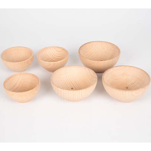 Tickit houten bakjes naturel - Ø 9,3 cm - 3st