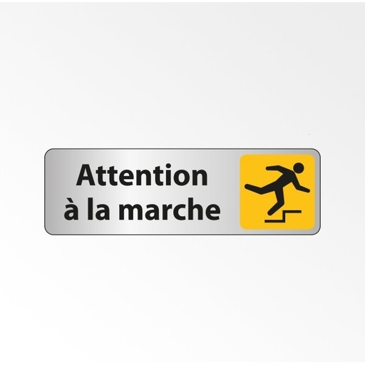Panneau adhésif - Attention à la marche Trébuchement - ISO 7010