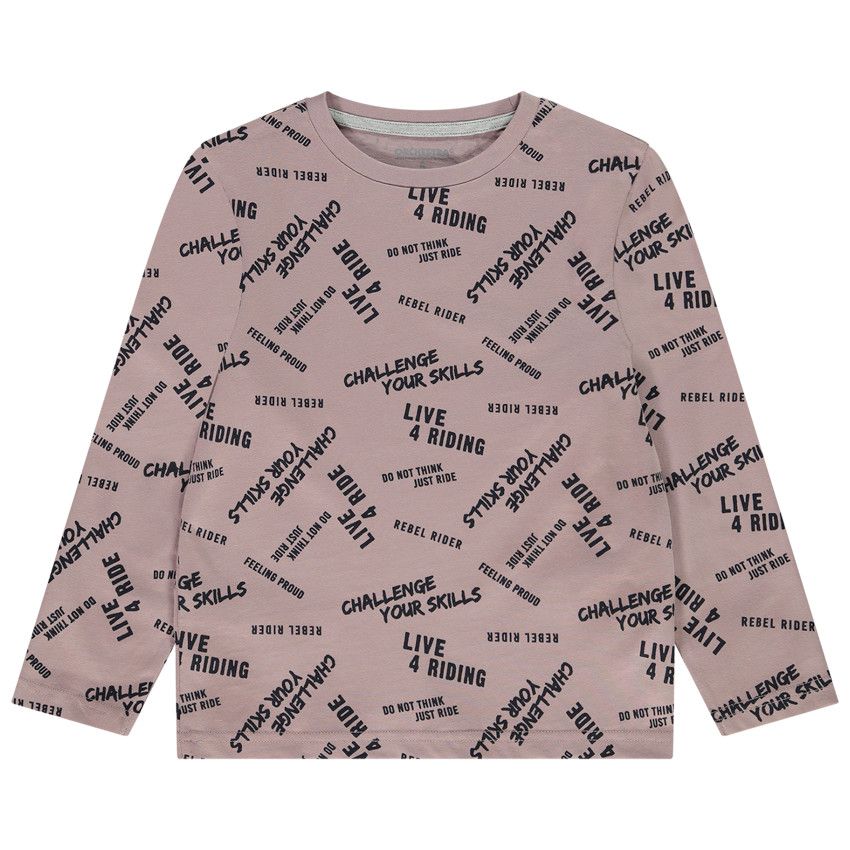 T-shirt manches longues en jersey imprimé pour garçon - Lilas