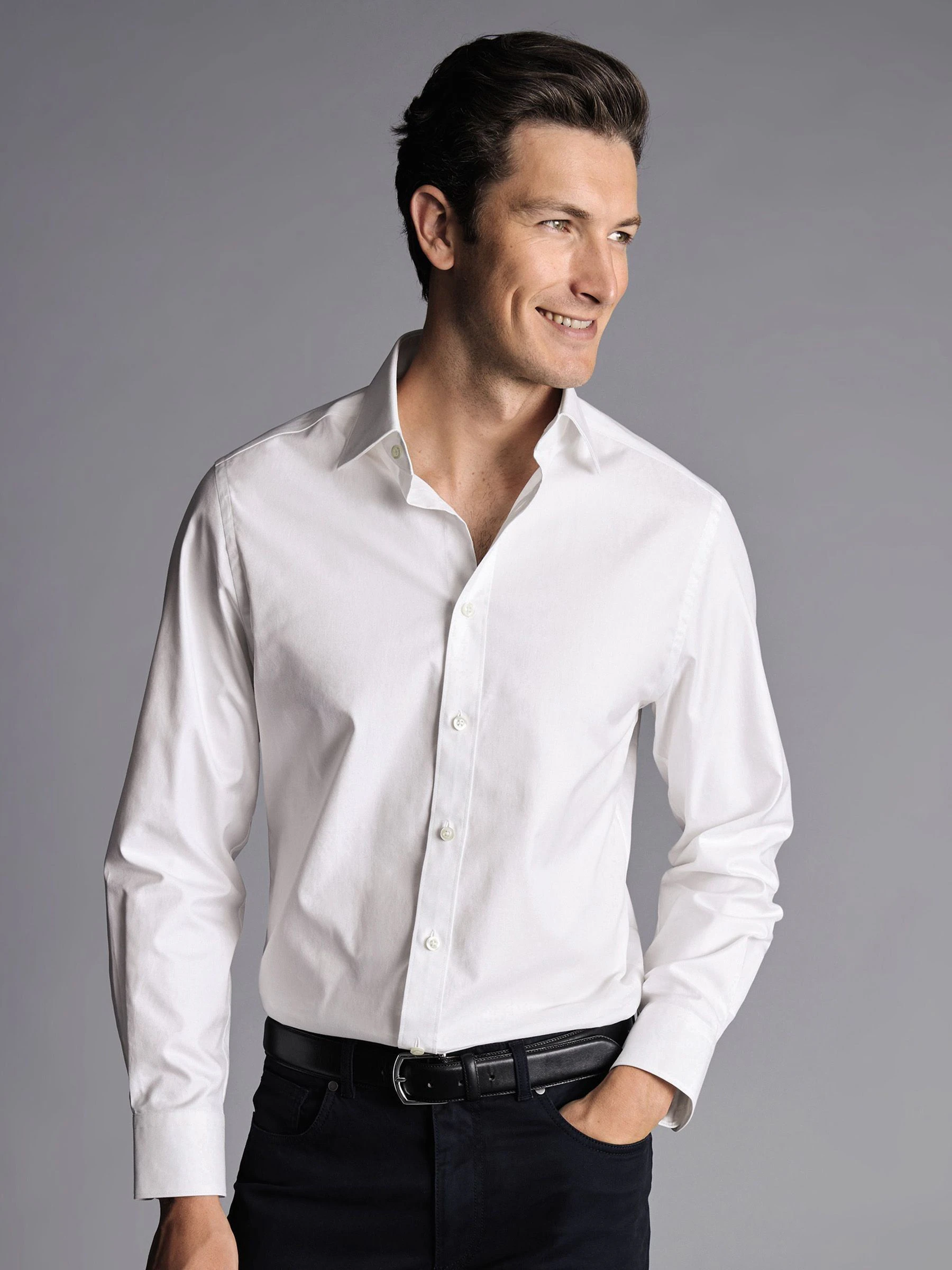 Charles Tyrwhitt slim-fit overhemd van Egyptisch keperstof 100% katoen
