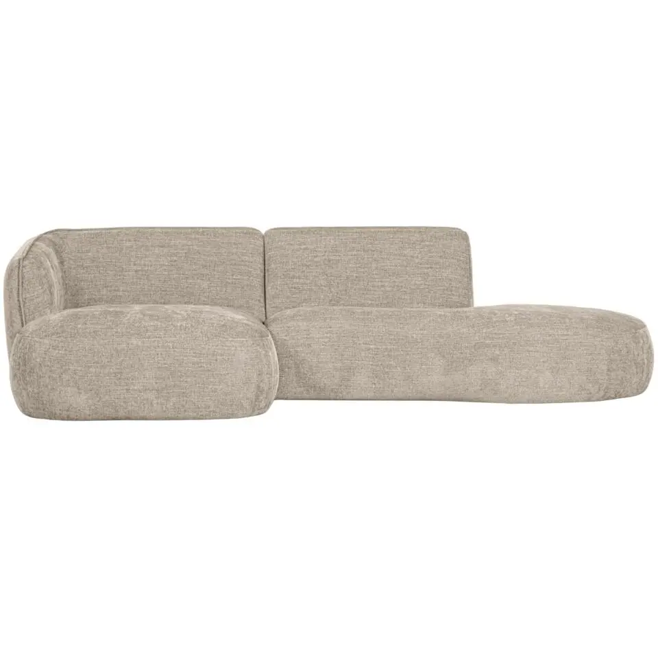 WOOOD Polly Chaise Longue - Polyester - Zand - 71x258x150/105