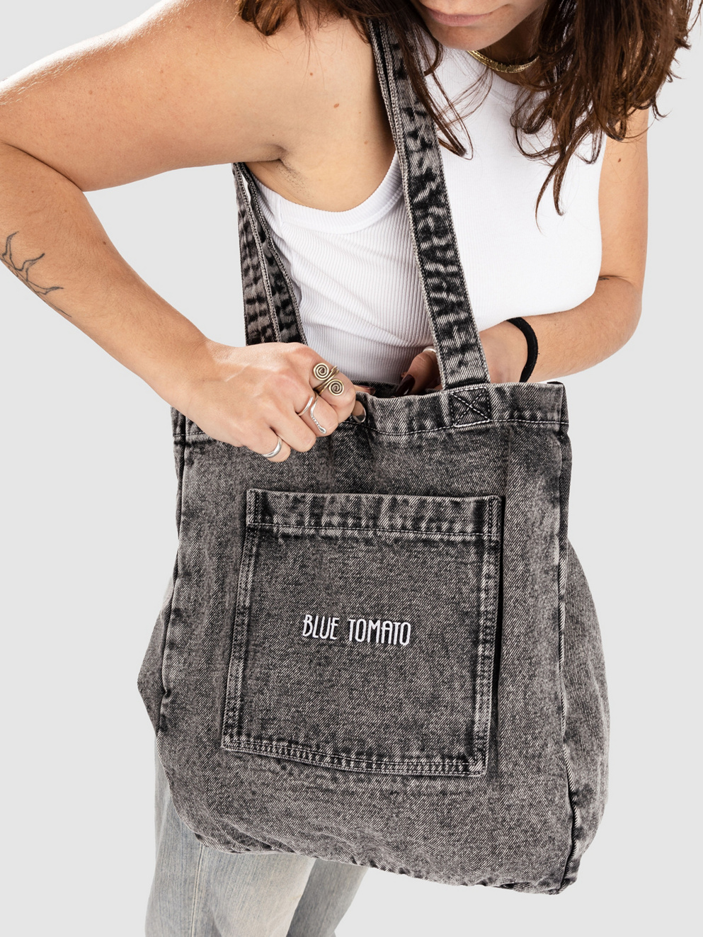Blue Tomato Denim Bag black acid wash