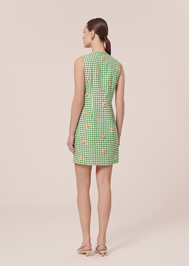 Robe Raphiaverte en vichy