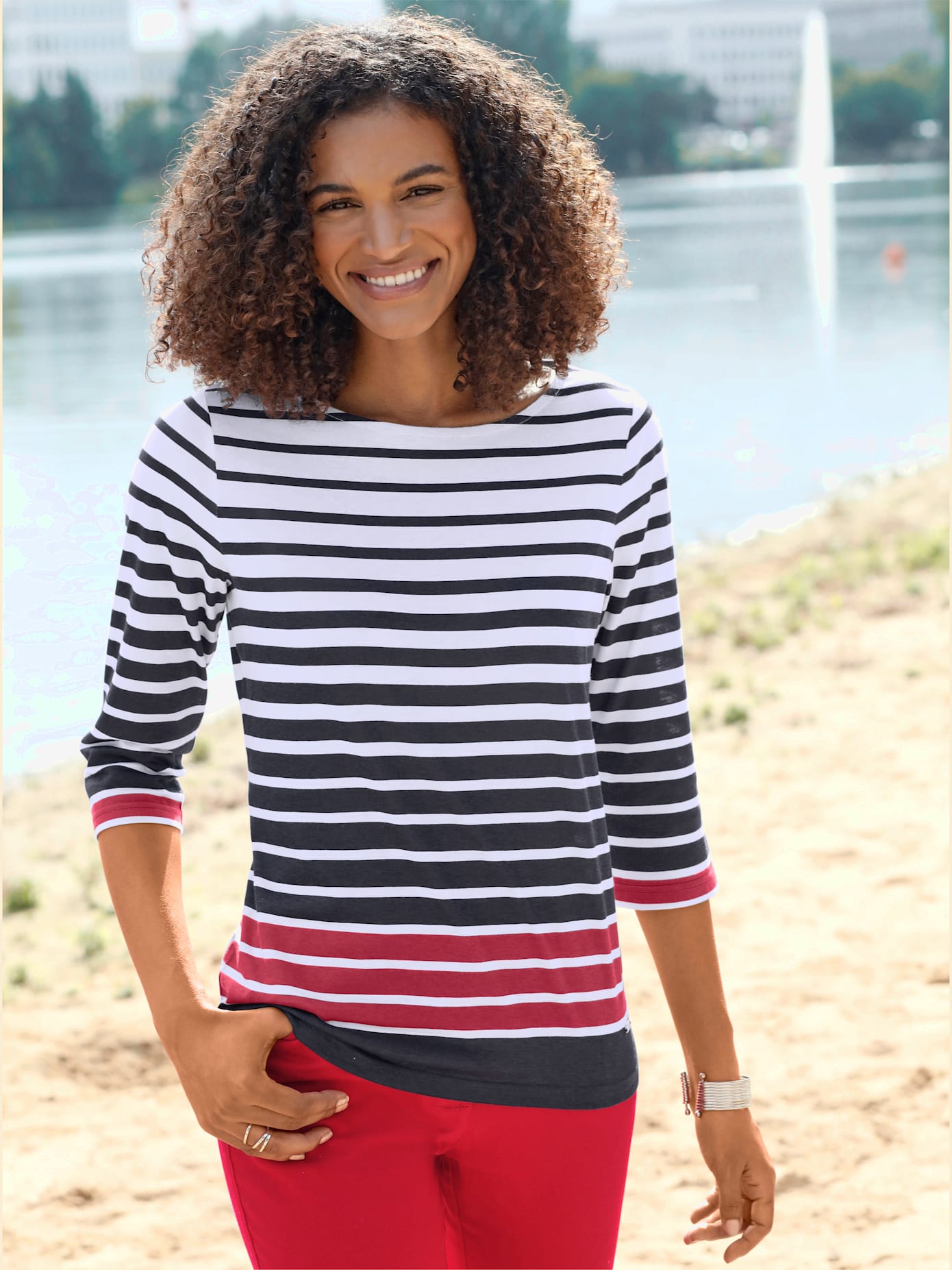 T-shirt à rayures 50% coton