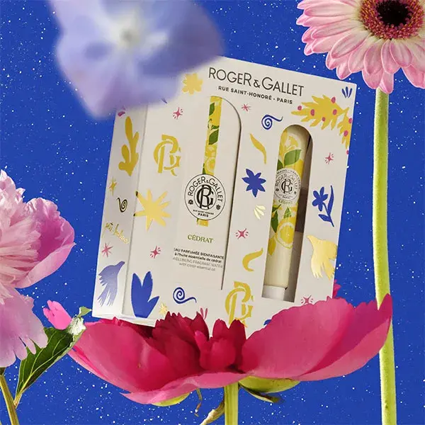 Conjunto de presente Roger & Gallet: Água perfumada de limão Benéfica 30ml e creme para as mãos 30ml