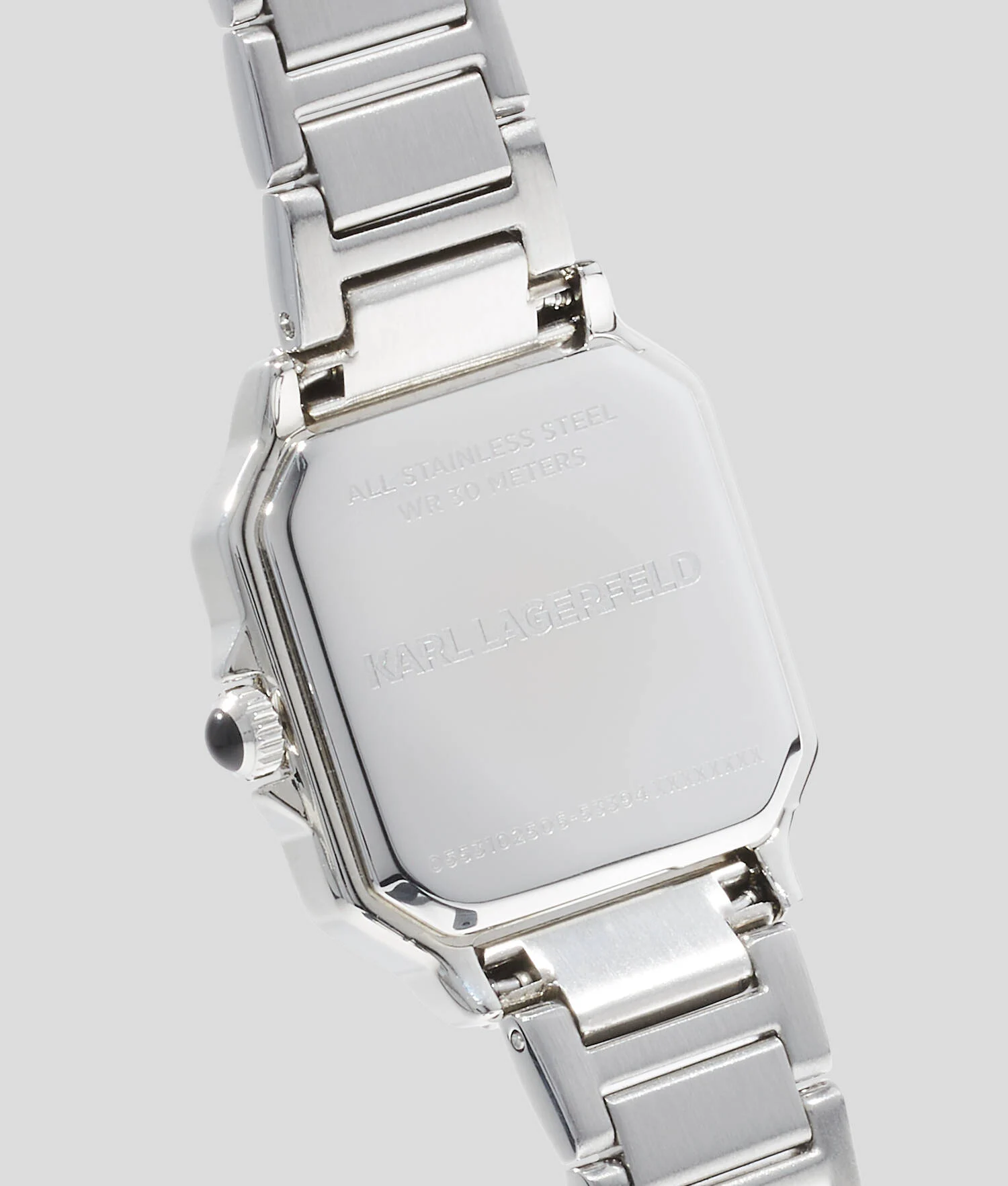 Montre carrée avec logo KARL - Argent