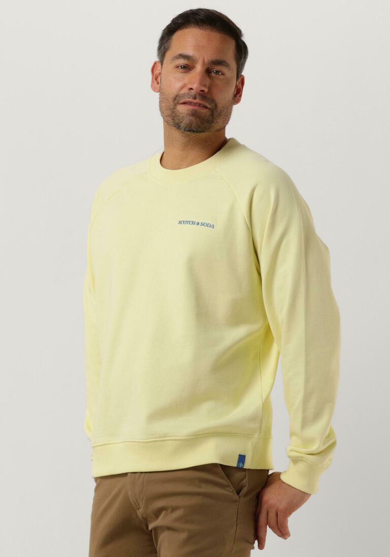SCOTCH & SODA gele scotch & soda sweater unisex crewneck sweatshirt in organic cotton
