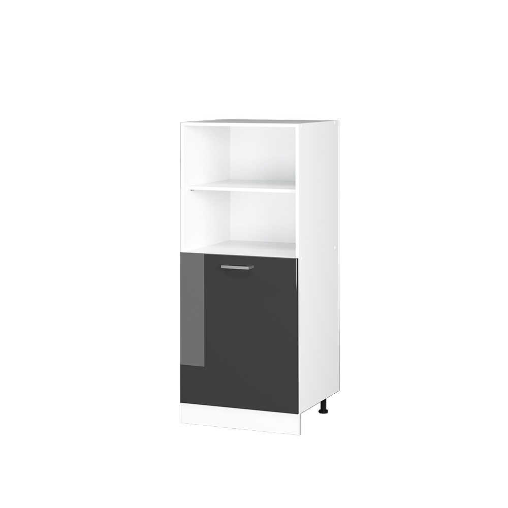 Vicco Backofenumbauschrank Küchenschrank Küchenzeile R-Line 60 cm Weiß Anthrazit kleine Tür Hochglanz