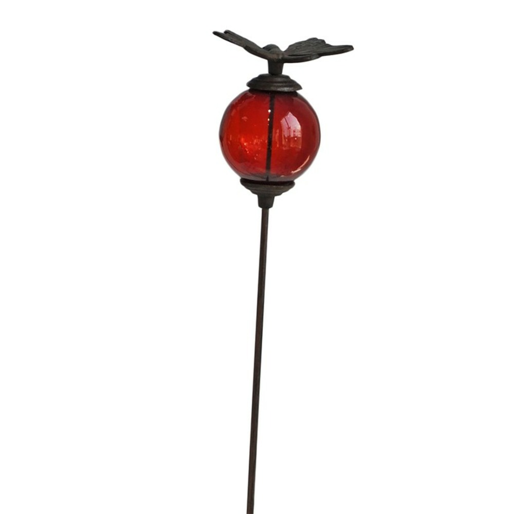 Tuteur boule papillon rouge 10x117cm