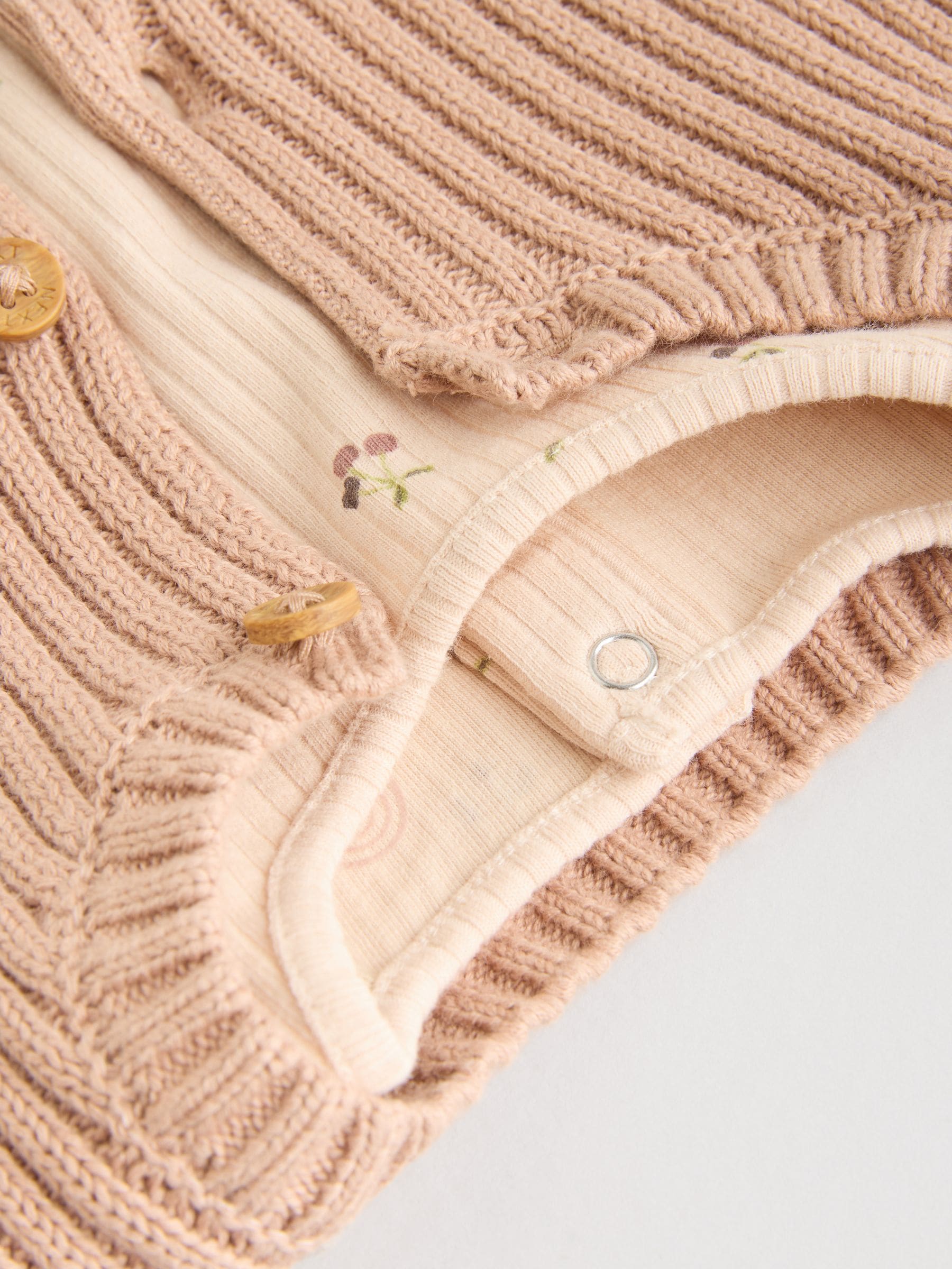 Naturel Kersenrood - Gebreide baby bodywarmer, top met lange mouwen en leggings 3 -delige set (0mnd-3jr)