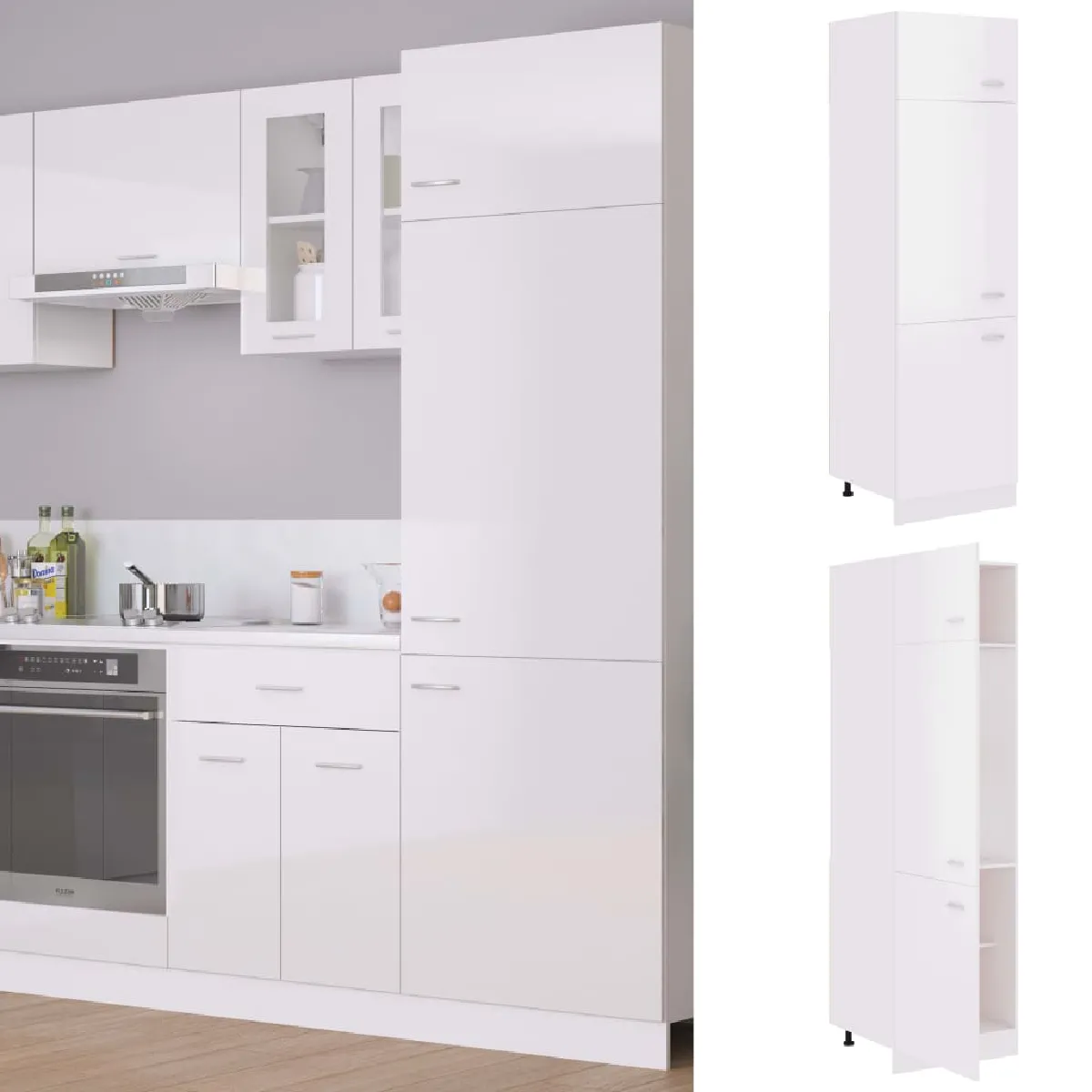 vidaXL Armoire Frigo Blanc Brillant