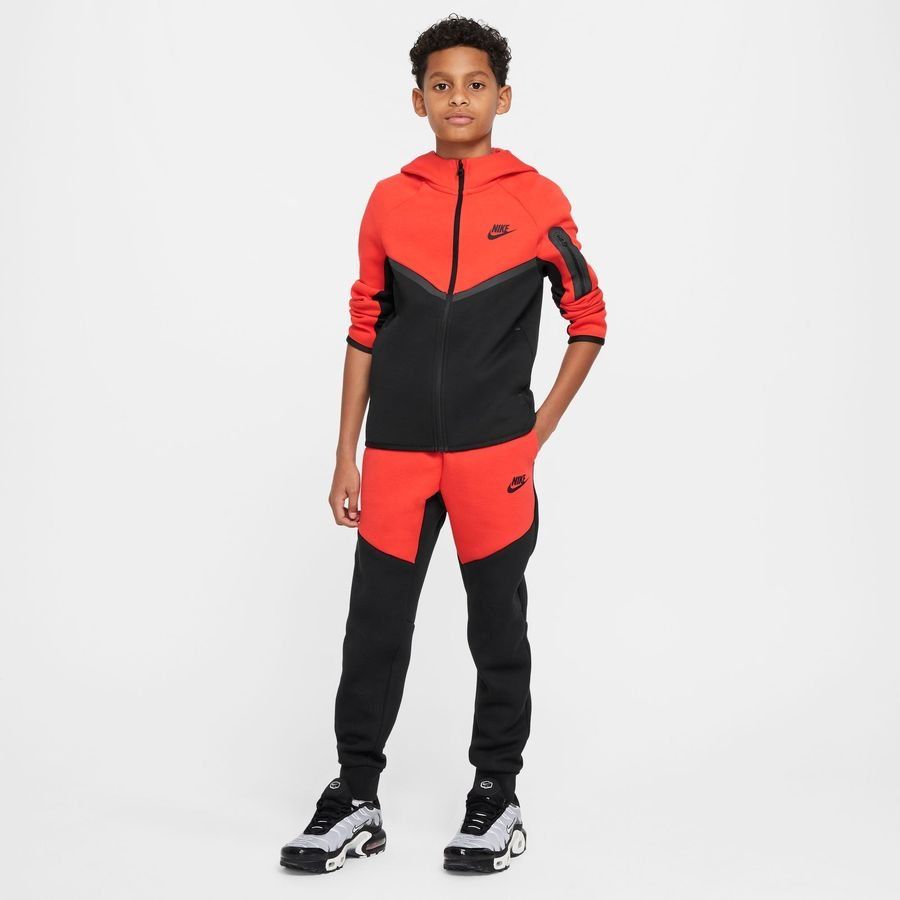 Nike Sweat à Capuche NSW Tech Fleece FZ 24 - Rouge/Noir Enfant