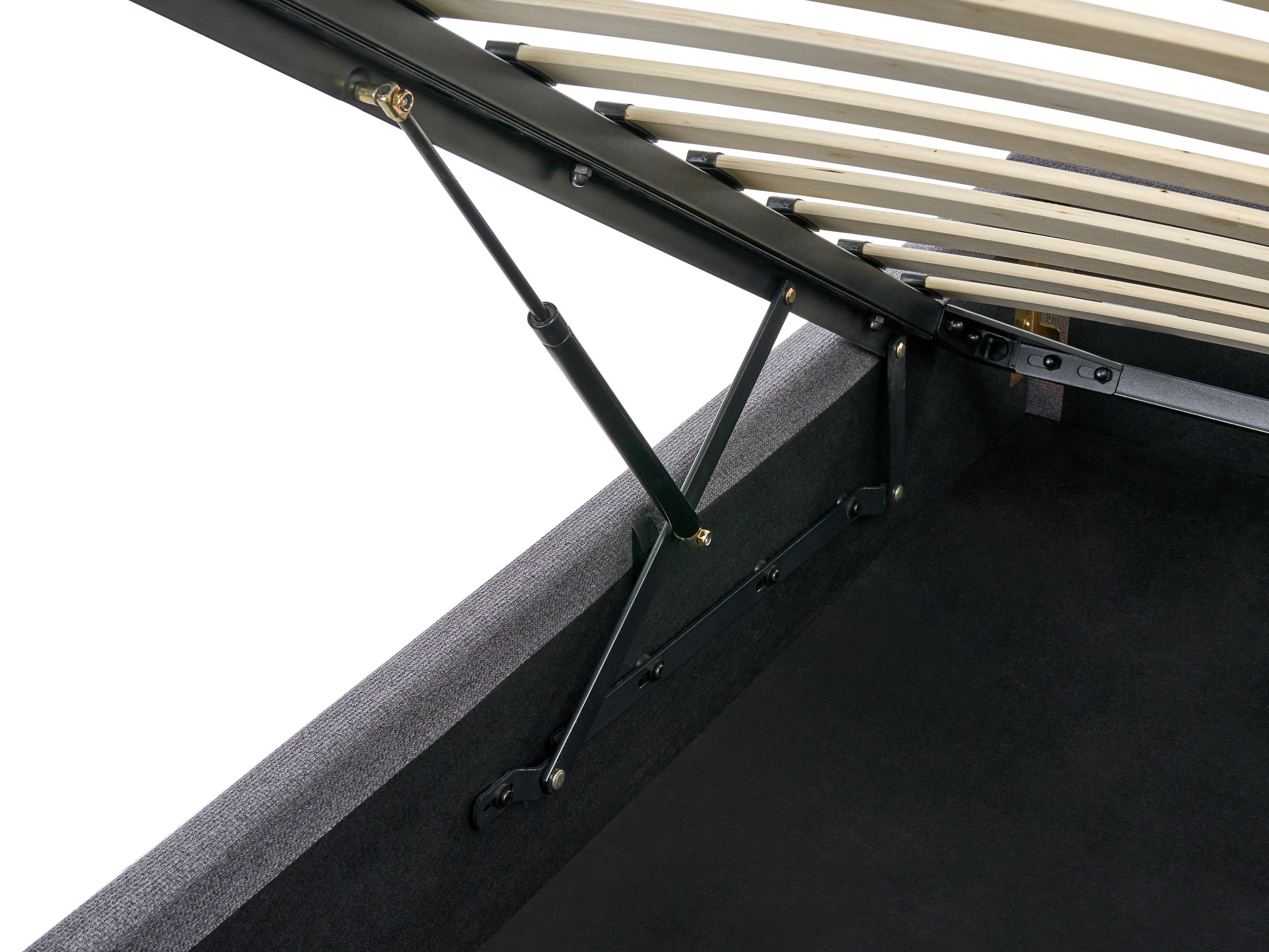 Opbergbed zonder hoofdbord Stof DINAN 180 x 200 cm Donkergrijs