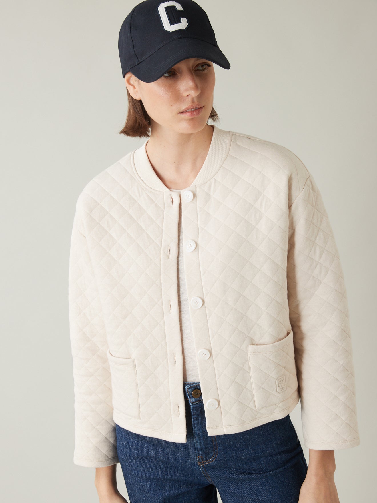 Veste cardigan effet matelassé femme