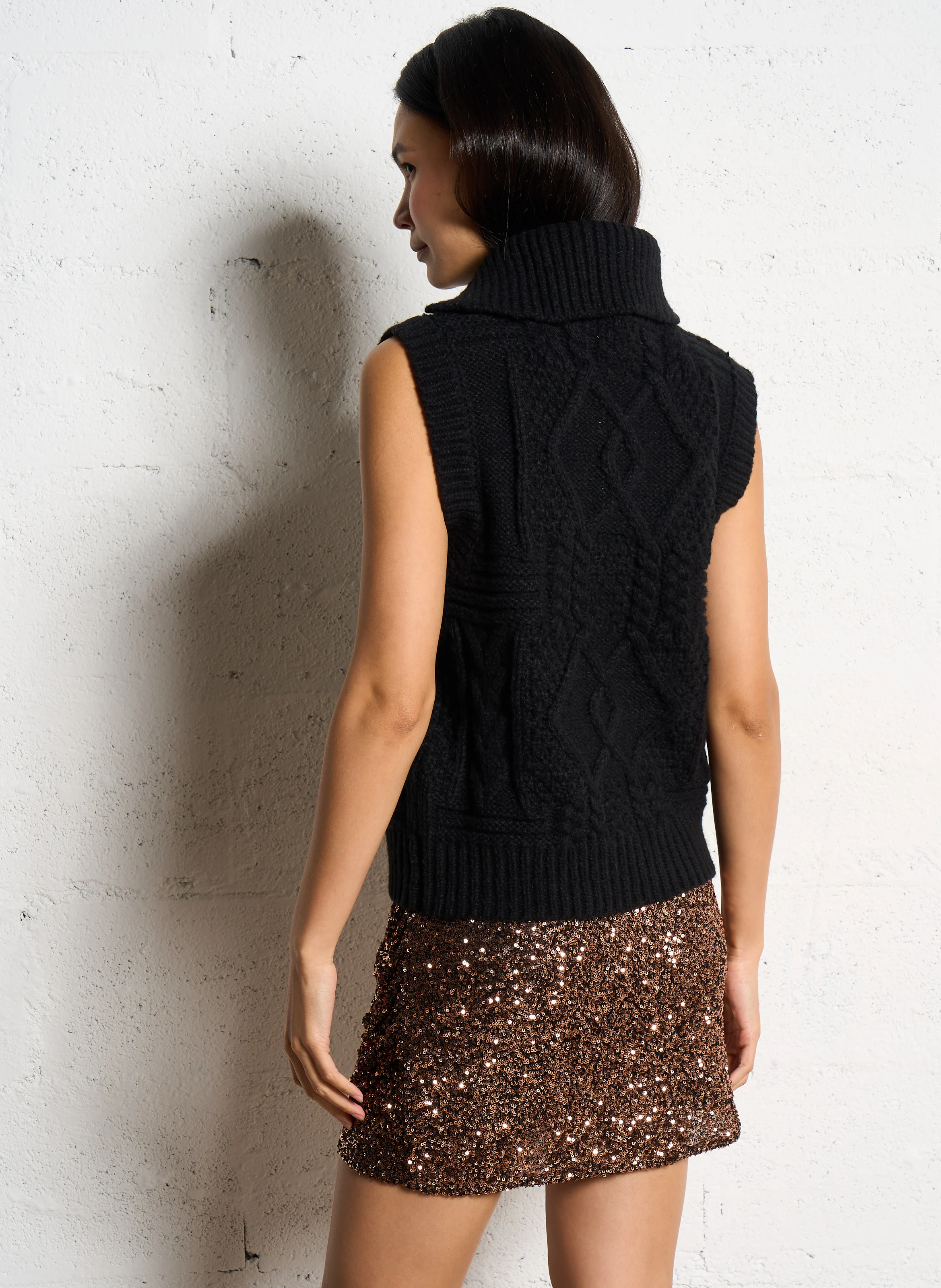Pull col roulé| Noir